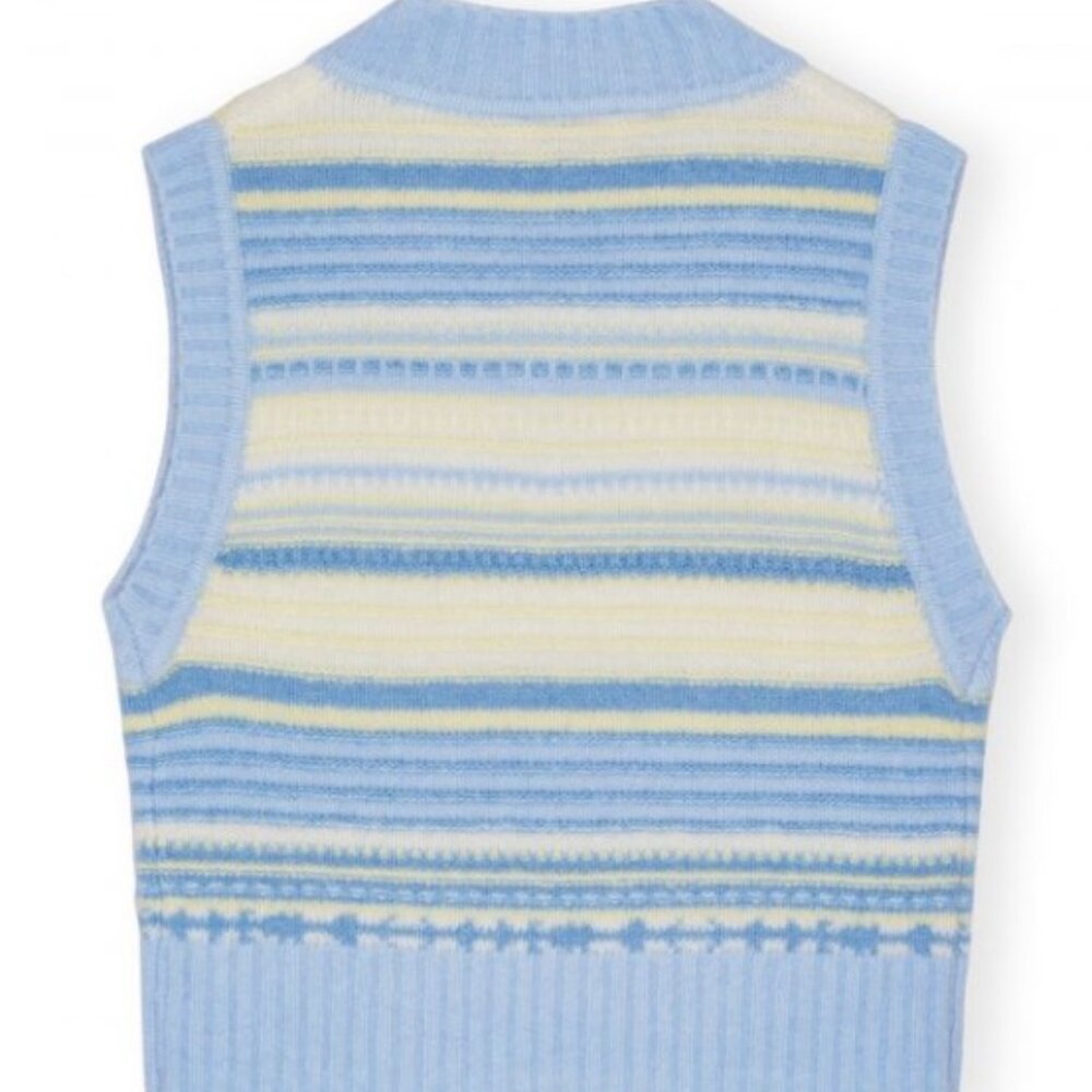 Ganni Skyway Soft Wool Stripe Vest - Picture 2 of 3